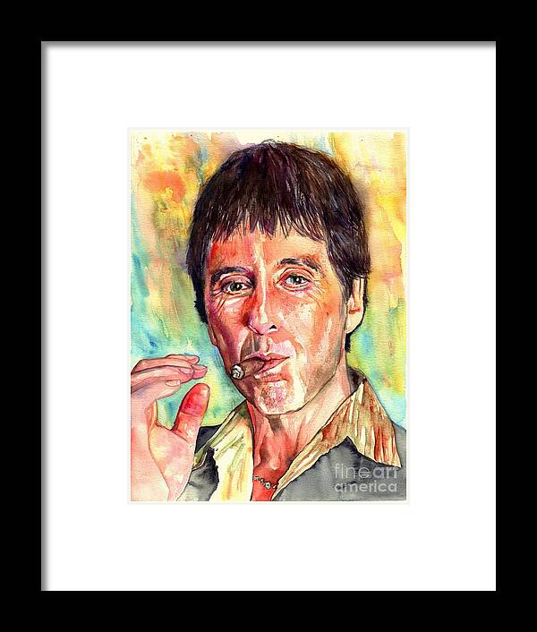 Al Pacino Framed Print featuring the painting Scarface by Suzann Sines