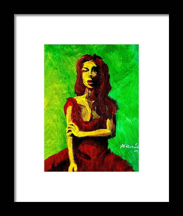 Expressionist Framed Print featuring the painting Scarlet by Jason Reinhardt
