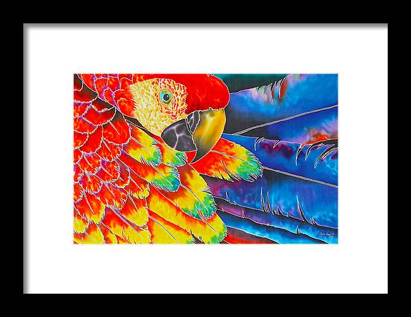 Scarlet Macaw Framed Print featuring the painting Scarlet Macaw by Daniel Jean-Baptiste
