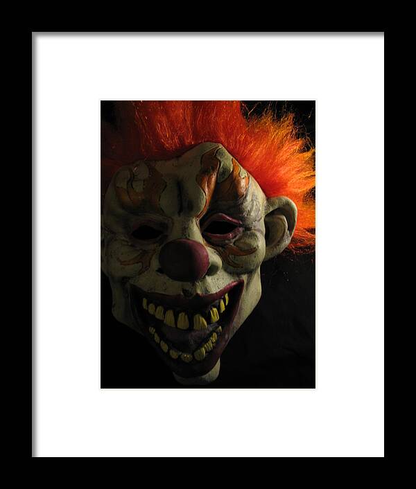 Clown Framed Print featuring the photograph Scary by Kim Pascu