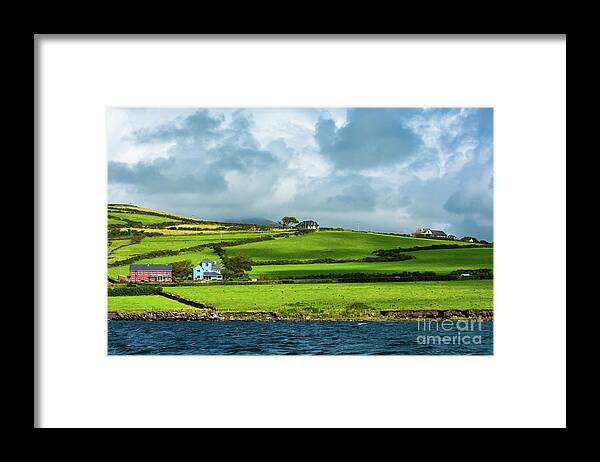 Ireland Framed Print featuring the photograph Scenic Settlement at the Coast of Ireland by Andreas Berthold