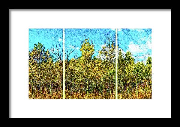 Joelbrucewallach Framed Print featuring the digital art Scent Of Aspen And Pine - Triptych by Joel Bruce Wallach