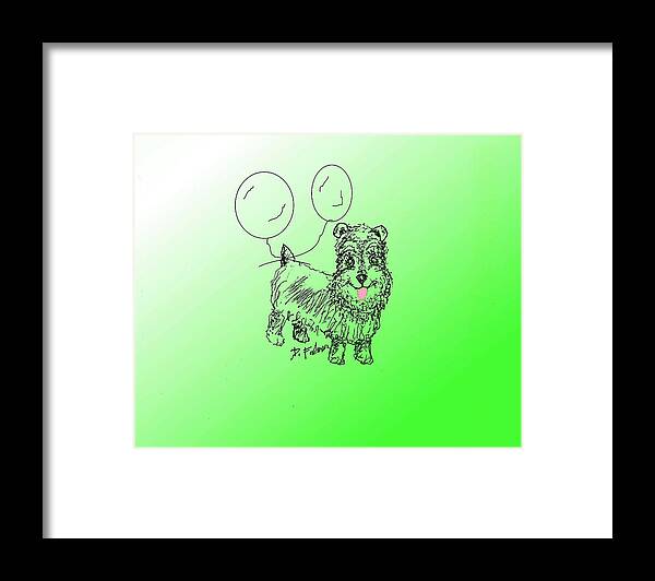 Dog Framed Print featuring the drawing Schnauzer by Denise F Fulmer