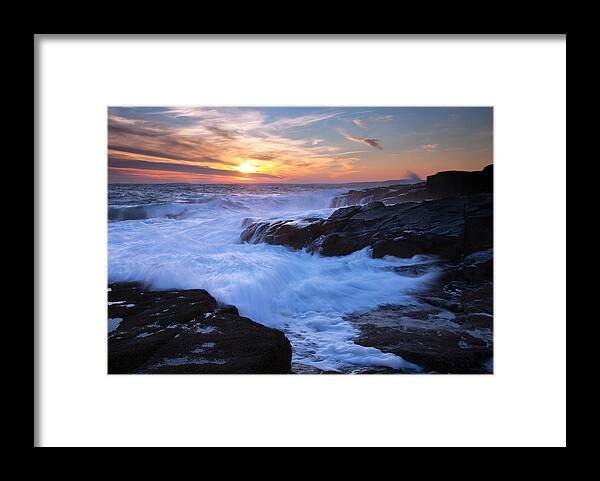Maine Framed Print featuring the photograph Schoodic Seas by Patrick Downey