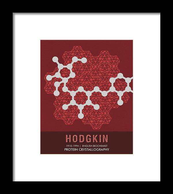 Hodgkin Framed Print featuring the mixed media Science Posters - Dorothy Hodgkin - Biochemist by Studio Grafiikka