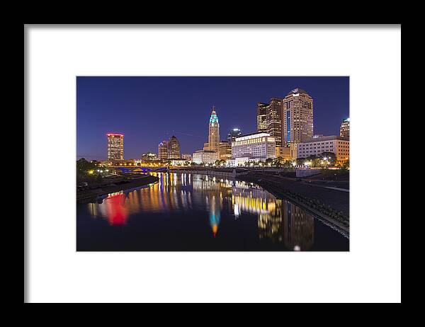 Columbus Framed Print featuring the photograph Scioto Reflections - Columbus by Alan Raasch