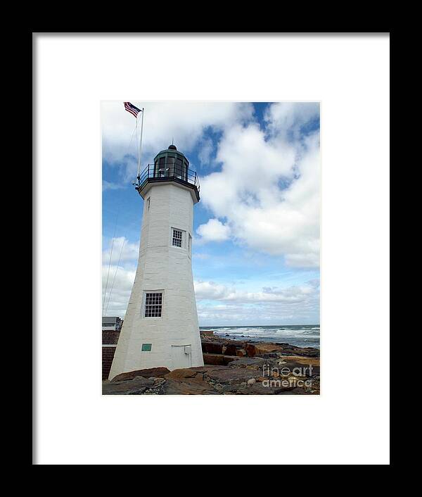 America Framed Print featuring the photograph Scituate Light by Barbara Von Pagel