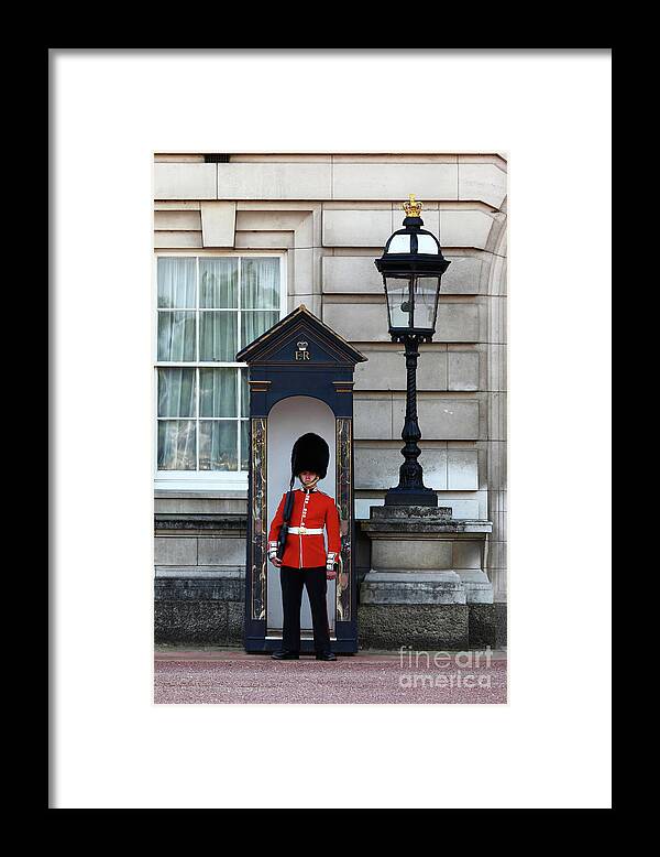London Framed Print featuring the photograph Scots Guard Buckingham Palace by James Brunker