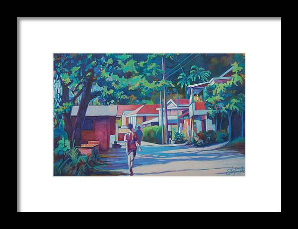 Framed Print featuring the painting Scottshead Village by Glenford John