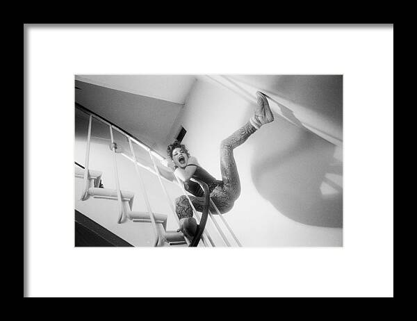 Photography Framed Print featuring the photograph Screaming in the stairs by Philippe Taka