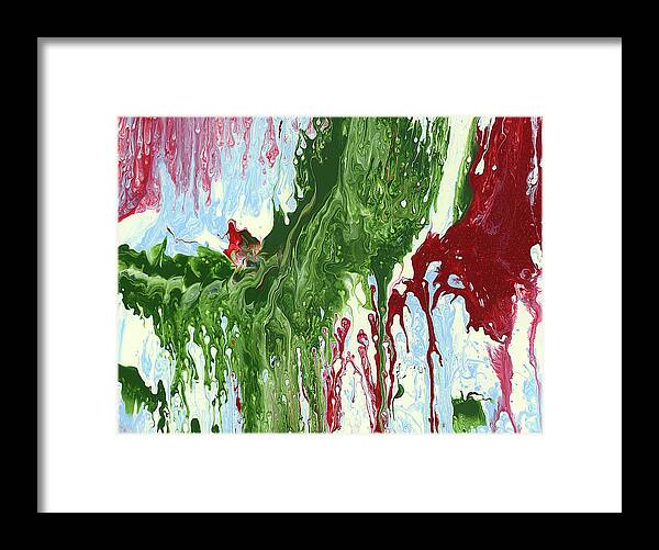 Abstract Framed Print featuring the painting Screaming by Matthew Mezo