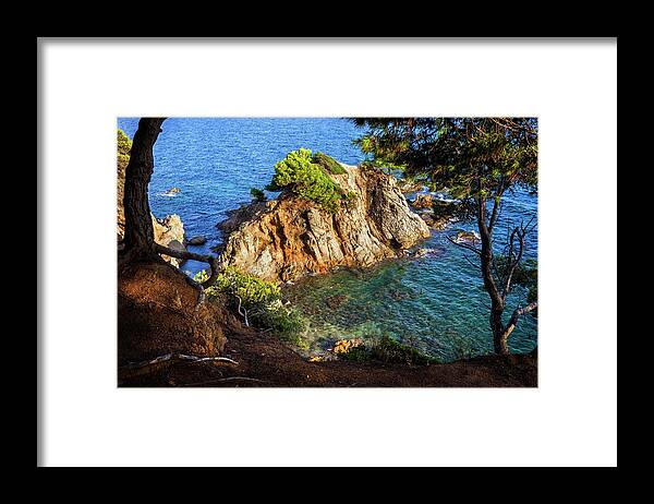 Sea Framed Print featuring the photograph Sea Bay With Islet On Costa Brava In Spain by Artur Bogacki