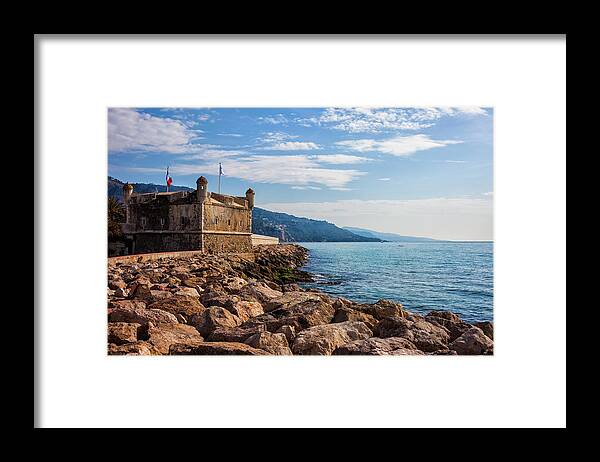 Menton Framed Print featuring the photograph Sea Coast Fort in Menton by Artur Bogacki
