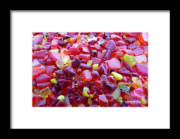 Sea Glass Framed Print featuring the photograph Sea Glass - Rare Red - Mix by Mary Deal