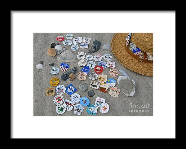 Sea Isle City New Jersey Framed Print featuring the photograph Sea Isle City Beach Tags by Nancy Patterson