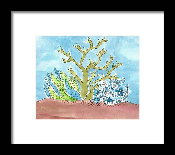 Underwater Framed Print featuring the painting Sea Life I by Monica Martin