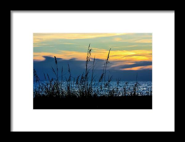 Sea Oats Framed Print featuring the photograph Sea oat Sunset by Robert Wilder Jr