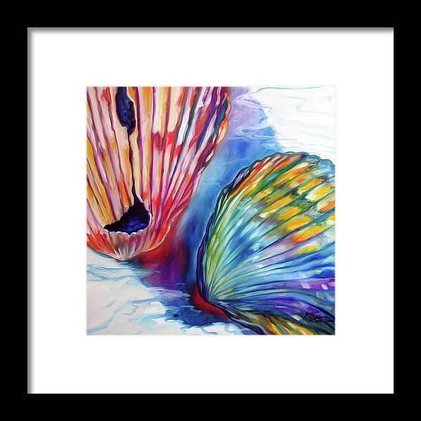 Sea Framed Print featuring the painting Sea Shell Abstract II by Marcia Baldwin