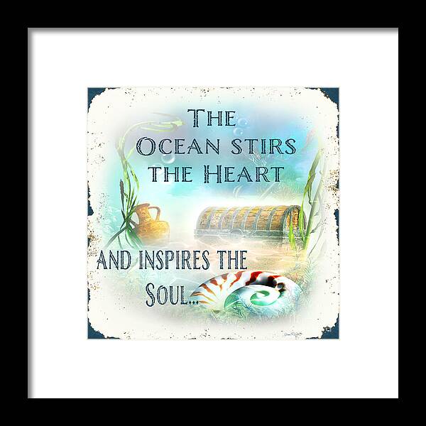 Nautical Framed Print featuring the painting Sea Side-JP2736 by Jean Plout