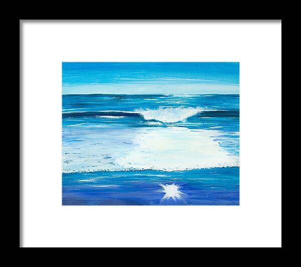  Turquoise Sea Framed Print featuring the painting Sea Star 16 x 20 by Santana Star