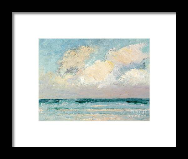 Seascape Framed Print featuring the painting Sea Study, Morning by AS Stokes