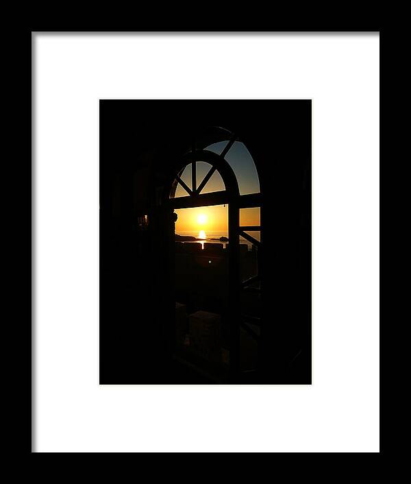 Landscape Framed Print featuring the photograph Sea sunset from the window by Jarek Filipowicz