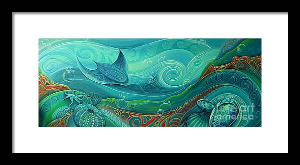 Seabed Framed Print featuring the painting Seabed by Reina Cottier by Reina Cottier