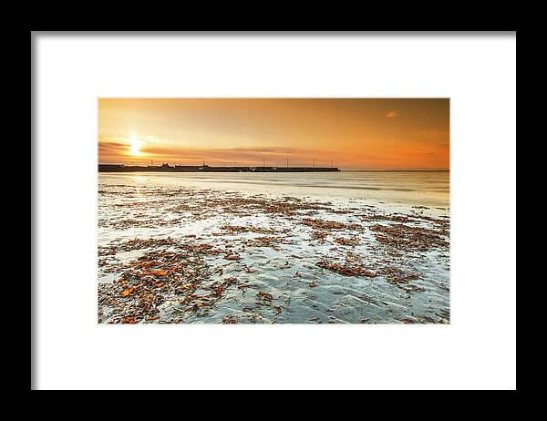 Sunset Framed Print featuring the photograph Seafield Pier by Ann O Connell