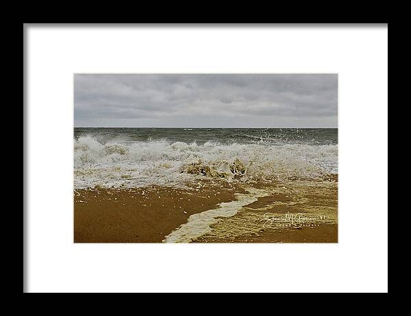 Ocean Framed Print featuring the photograph Seafoam and Spray on an Unforgettable Day by Shawn M Greener