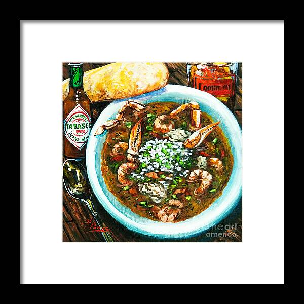 New Orleans Food Framed Print featuring the painting Seafood Gumbo by Dianne Parks
