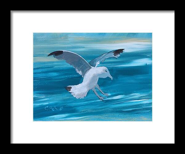 Seagull Framed Print featuring the painting Seagull by Christina Schott