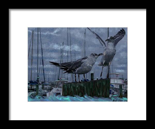 Seagulls Framed Print featuring the painting Seagulls by Angela Weddle