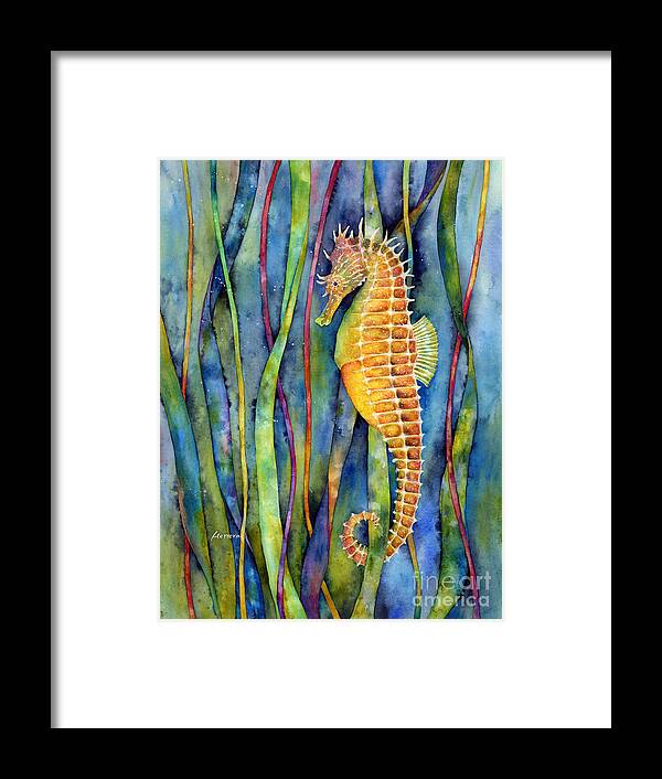 Seahorse Framed Print featuring the painting Seahorse by Hailey E Herrera