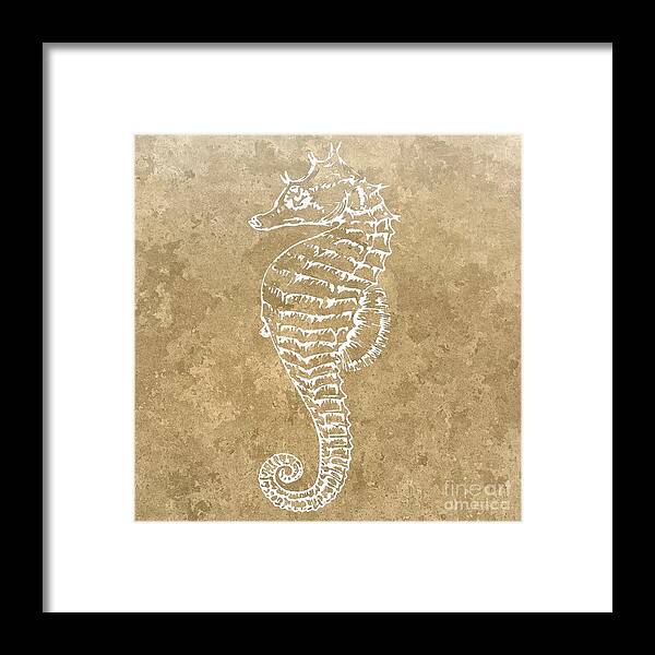 Seahorse Framed Print featuring the digital art Seahorse In the Sand by Jennifer Capo