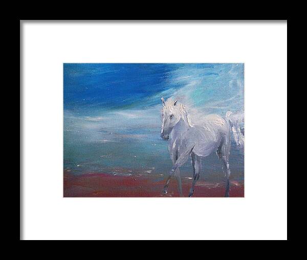 Seahorse Framed Print featuring the painting Seahorse by Susan Esbensen