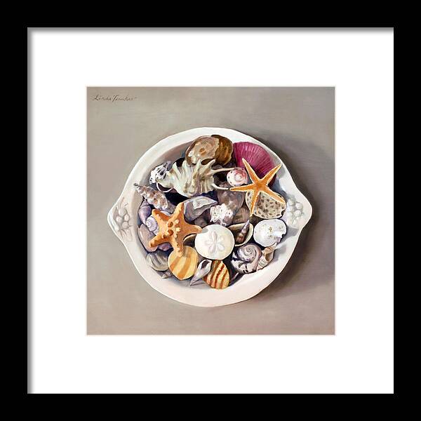 Seashell Framed Print featuring the painting Seashells by Linda Tenukas