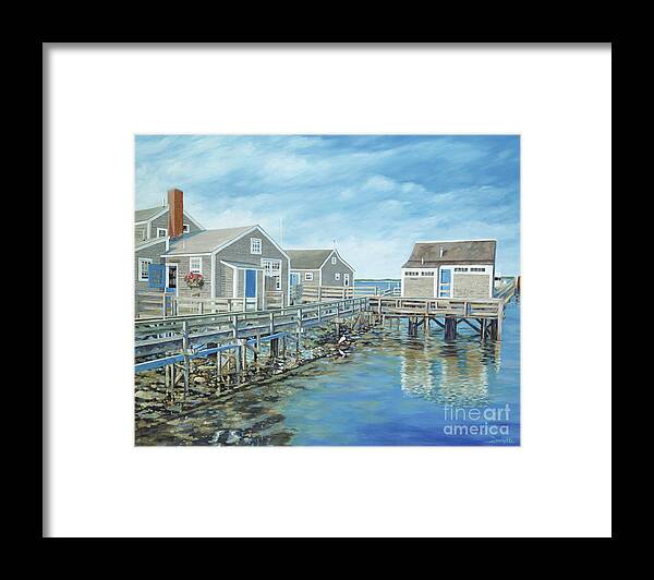 Nanutucket Framed Print featuring the painting Seaside Cottages by Danielle Perry
