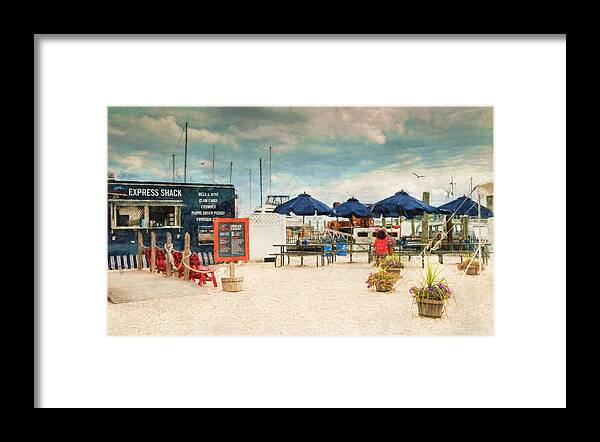 Food Clam Cakes Framed Print featuring the photograph Seaside Dining by Robin-Lee Vieira