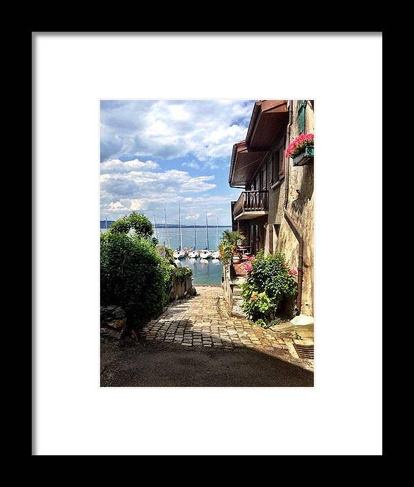 Annecy France Framed Print featuring the photograph Seaside view by Lauren Serene