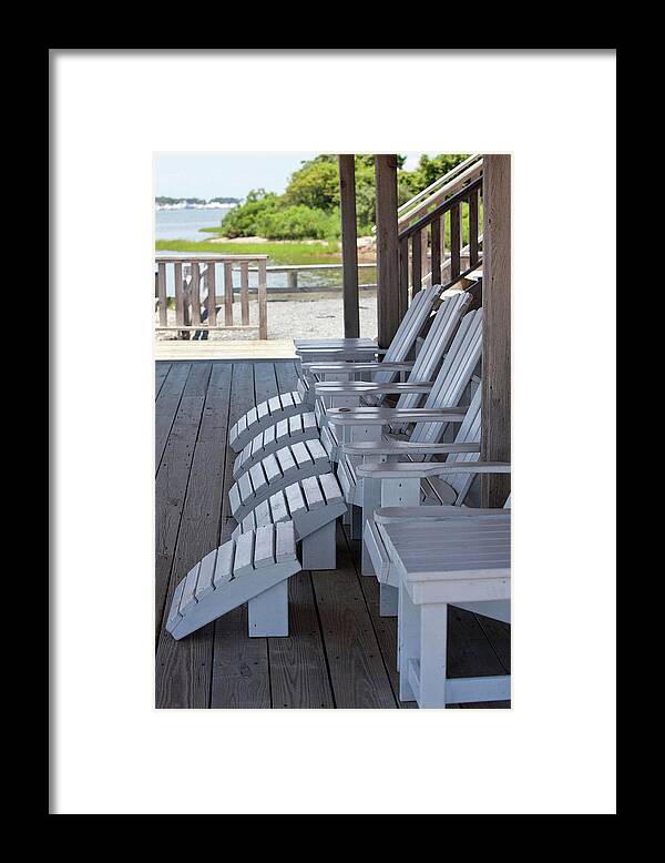 Montauk Framed Print featuring the photograph Seating By the Sea - Montauk by Art Block Collections