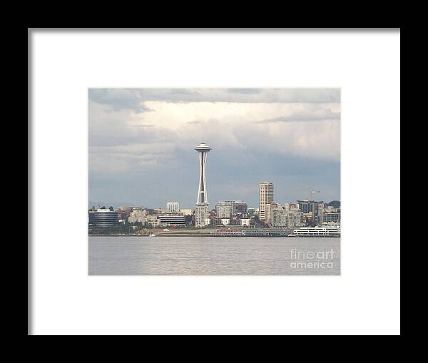 Landscape Framed Print featuring the photograph Seattle Skyline Space Needle by Carol Riddle