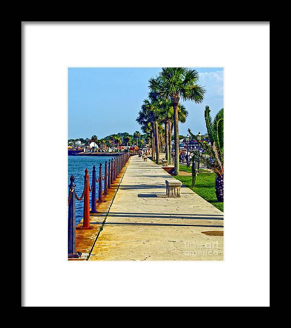 St. Augustine Framed Print featuring the photograph Seawall St Augustine Florida by Georgia Nick