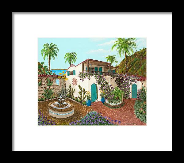 Print Framed Print featuring the painting Secluded Paradise by Katherine Young-Beck