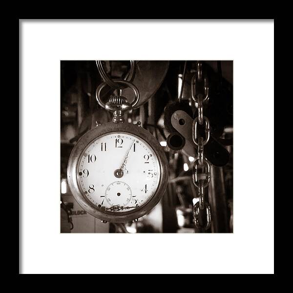 Antique Framed Print featuring the photograph Seconds Past by Chris Bordeleau