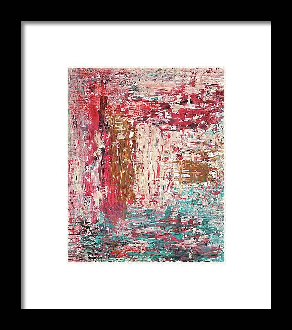 Abstract Framed Print featuring the painting Secret Door by Angela Bushman