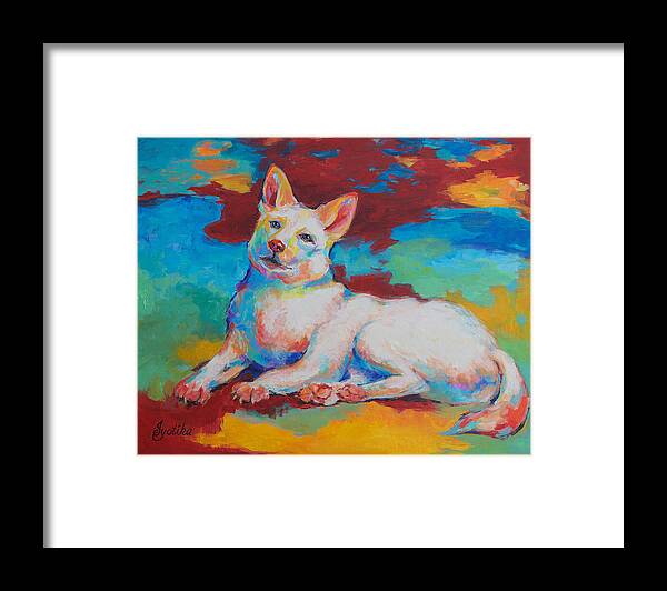 Pets Framed Print featuring the painting Sedile by Jyotika Shroff