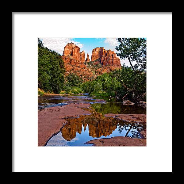 Sedona Framed Print featuring the photograph Sedona Cathedral Rock Reflections by Dave Dilli