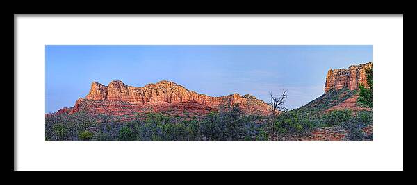 Red Rocks. Sedona Landscape Framed Print featuring the photograph Sedona Panoramic - Highway 179 by Bob Coates