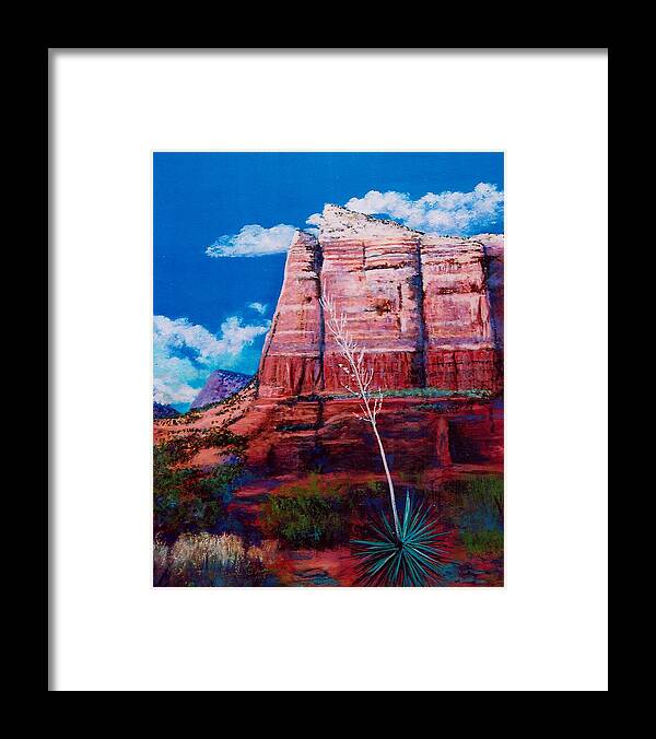 Southwest Framed Print featuring the painting Sedona Red Rock by M Diane Bonaparte