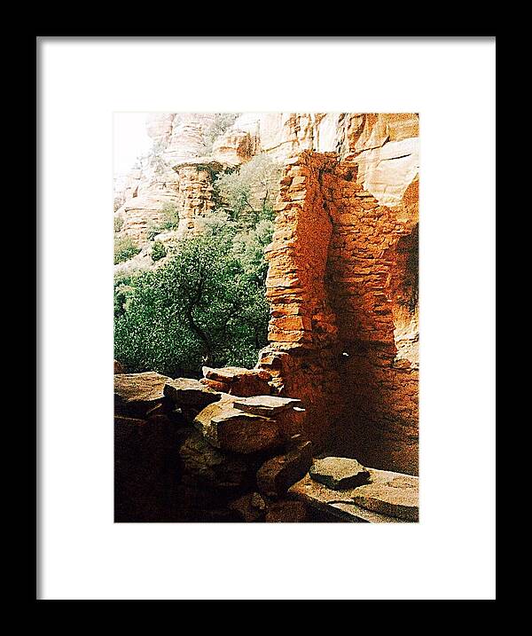 Sedona Framed Print featuring the photograph Sedona Red Rocks Ruins by Ellen Levinson